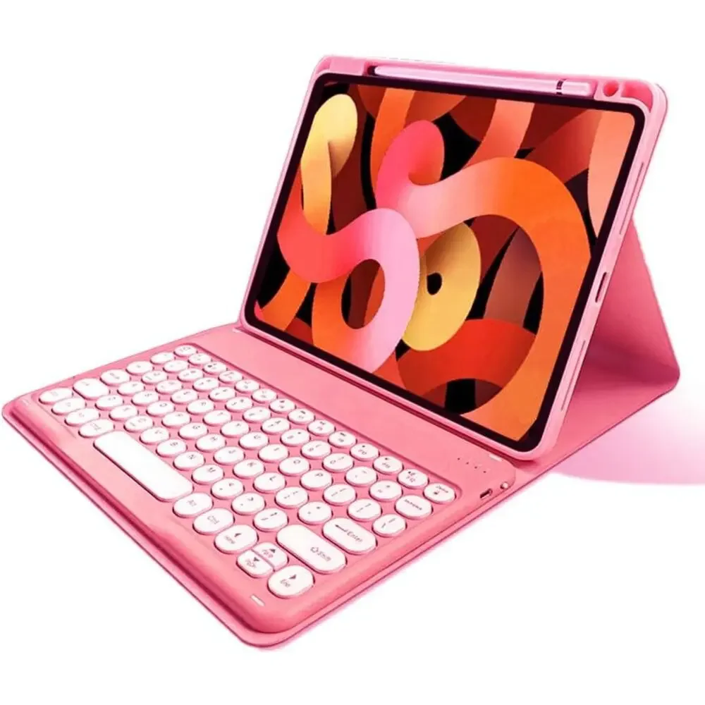 Pink Tablet Keyboard Case with Stand